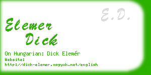 elemer dick business card