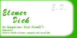 elemer dick business card